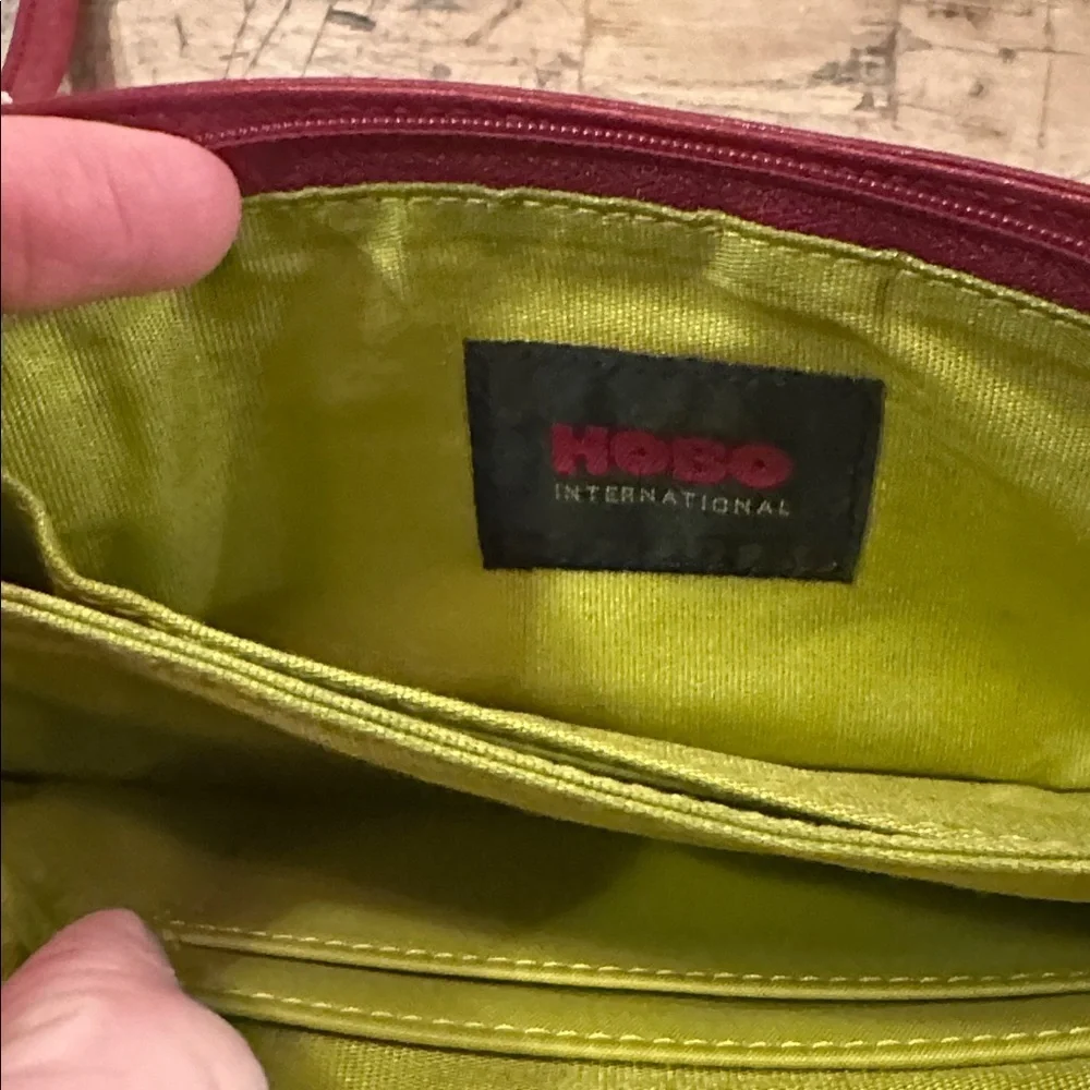 HOBO International Red Leather Crossbody Wallet Organizer Bag